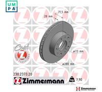 2x BRAKE DISC 230.2373.20 FOR PEUGEOT MANAGER/Platform/Chassis/Van/Bus BOXER