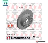 2x BRAKE DISC 230.6240.20 FOR IVECO DAILY/VI/Platform/Chassis/Van/III/Dump 3.0L