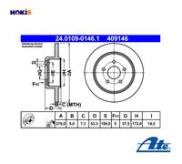 2x BRAKE DISC 24.0109-0146.1 FOR CHRYSLER NEON/II PT/CRUISER/Combi/Van 1.8L 4cyl