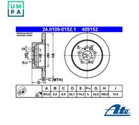 2x BRAKE DISC 24.0109-0152.1 FOR TOYOTA RAV/II/SUV/Mk 1ZZ-FE 1.8L 2AZ-FE 2.4L