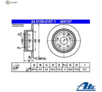 2x BRAKE DISC 24.0109-0157.1 FOR NISSAN QASHQAI/+2/II/SUV/Wagon TSURA/VII 1.6L