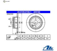 Fits ATE 24.0109-0166.1 brake disc NISSAN T. CUBE/TIIDA 1.6-1.8/1.5 DCI 07- UK
