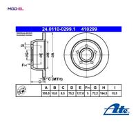 Genuine ATE Brake Disc For Jeep GRAND 98-05 052098666