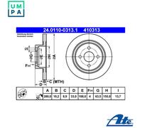 ATE 24.0110-0313.1 Brake disc