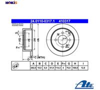 2x BRAKE DISC 24.0110-0317.1 FOR HYUNDAI MATRIX SONATA/IV/Mk/III SONICA KIA