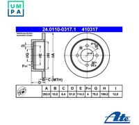 2x BRAKE DISC 24.0110-0317.1 FOR HYUNDAI MATRIX SONATA/IV/Mk/III SONICA KIA