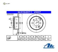 2x BRAKE DISC 24.0110-0317.1 FOR HYUNDAI MATRIX SONATA/IV/Mk/III SONICA KIA