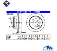 ATE Brake Disc 24.0110-0317.1 for Hyundai Matrix, Sonata IV & Kia - 2x