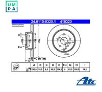 2x BRAKE DISC 24.0110-0320.1 FOR TOYOTA 1ZZ-FE 1.8L 2AD-FTV/FHV 2.2L8A-FE 1.3L