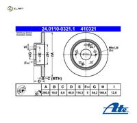 ATE Brake disc 24.0110-0321.1 260,0 10,0 5 114,3 solid Coated HONDA: Accord 7 Limousine