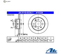 ATE 24.0110-0334.1 Brake disc