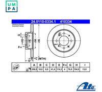 ATE 24.0110-0334.1 Brake disc