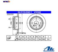 2x BRAKE DISC 24.0110-0340.1 FOR DAEWOO LACETTI/Hatchback GENTRA ORION NUBIRA
