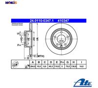 2x BRAKE DISC 24.0110-0347.1 FOR VAUXHALL CORSA/Mk/III/IV/VAN ADAM CORSAVAN 1.0L