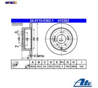 2x BRAKE DISC 24.0110-0362.1 FOR KIA SOUL/SUV/II FORTE/CERATO/GEO/5/KOUP K3 2.0L