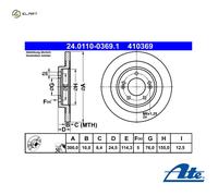 2x BRAKE DISC 24.0110-0369.1 FOR HYUNDAI i40/CW/Kombi/Van D4FD 1.7L G4FD 1.6L