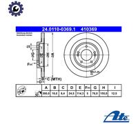 Fits ATE 24.0110-0369.1 Brake disc 1 pc. 24.0110-0369.1 Brake disc re ⭐UK Stock⭐