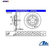 2x BRAKE DISC 24.0110-0370.1 FOR HYUNDAI i40/CW/Kombi/Van D4FD 1.7L G4FD 1.6L