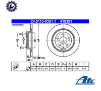 2x BRAKE DISC 24.0110-0381.1 FOR MAZDA PY-VPS/ZA/Y8 2.5L SH-VPTSSHY6/SHY8 2.2L