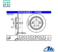 2x BRAKE DISC 24.0110-0400.1 FOR HYUNDAI SONATA/VII KONA AZERA i30/Kombi/Van