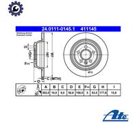 2x BRAKE DISC 24.0111-0145.1 FOR LAND ROVER RANGE/EVOQUE/SUV/Convertible FORD