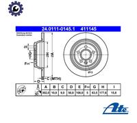 2x BRAKE DISC 24.0111-0145.1 FOR LAND ROVER RANGE/EVOQUE/SUV/Convertible FORD