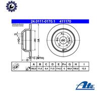 ✅Fits ATE 24.0111-0170.1 Brake disc 1 pc. 24.0111-0170.1 Brake disc ⭐UK Seller⭐