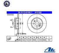 2x BRAKE DISC 24.0112-0160.1 FOR RENAULT KANGOO/Rapid/Express K4M753/752 1.6L