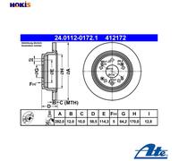 2x BRAKE DISC 24.0112-0172.1 FOR HONDA D17A2/D17A5 1.7L R18A1 1.8L N22A1 2.2L
