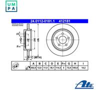 2x BRAKE DISC 24.0112-0181.1 FOR MAZDA FORD L3-VE 2.3L 4cyl TRIBUTEAJ 3.0L 6cyl