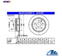 2x BRAKE DISC 24.0112-0187.1 FOR VAUXHALL INSIGNIA/Mk SAAB OPEL 4cyl 2.0L 4cyl
