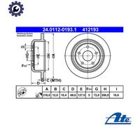ATE Brake Disc 24.0112-0193.1 for Jeep Wrangler III (JK) 3.8 2007-201