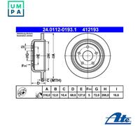 2x BRAKE DISC 24.0112-0193.1 FOR JEEP WRANGLER/JK/III ENS 2.8L 4cyl WRANGLER III