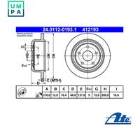 2x BRAKE DISC 24.0112-0193.1 FOR JEEP WRANGLER/JK/III ENS 2.8L 4cyl WRANGLER III