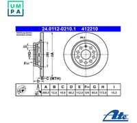 2x BRAKE DISC 24.0112-0210.1 FOR SKODA VW GOLF/VII/ALLTRACK/TOURAN/VAN/Van 2.0L