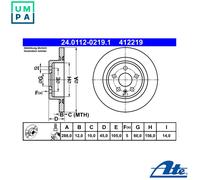 2x BRAKE DISC 24.0112-0219.1 FOR VAUXHALL ASTRA/Mk/VII OPELD 10 XFL 3cyl 1.4L