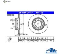 ATE 24.0114-0115.1 Brake disc