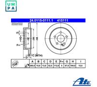 2x BRAKE DISC 24.0115-0111.1 FOR MERCEDES-BENZ M 111.977 2.3L 4cyl M-CLASS 2.7L