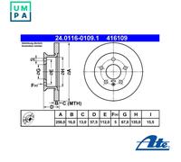 ATE 24.0116-0109.1 Brake disc