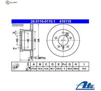 ATE 24.0116-0110.1 Brake disc