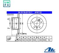 ATE 24.0116-0110.1 Brake disc