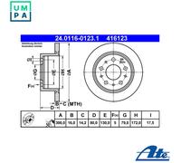 2x BRAKE DISC 24.0116-0123.1 FOR PEUGEOT MANAGER/Platform/Chassis/Van/Bus 2.2L