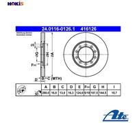 2x BRAKE DISC 24.0116-0126.1 FOR FORD TRANSIT/Van/Platform/Chassis/Bus 2.4L 4cyl