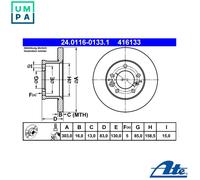 2x BRAKE DISC 24.0116-0133.1 FOR MERCEDES-BENZ G-CLASS/Cabrio/SUV PUCH 2.5L 5cyl