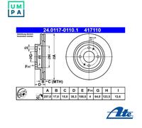 2x BRAKE DISC 24.0117-0110.1 FOR MITSUBISHI CITROEN