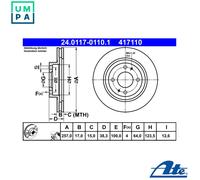 Brake disc ATE 24.0117-0110.1