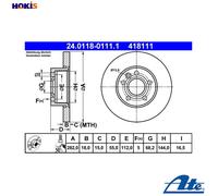 ATE 24.0118-0111.1 Brake disc