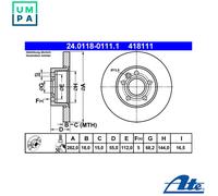 2x BRAKE DISC 24.0118-0111.1 FOR VW CARAVELLE/EUROVAN/IV/Bus/TRANSPORTER/Mk 2.0L