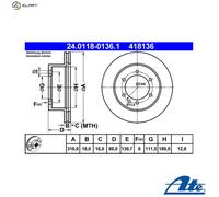 ATE 24.0118-0136.1 Brake disc