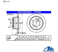 ATE 24.0118-0140.1 Brake disc